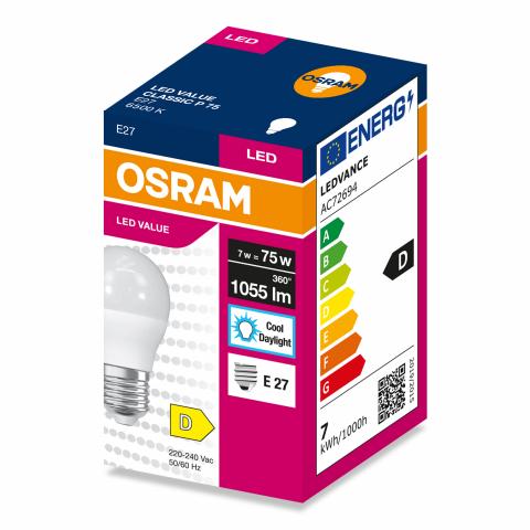 LED крушка OSRAM CLP75 E27 1055lm 6500K 7W, снимка 4 - Лед крушки е27