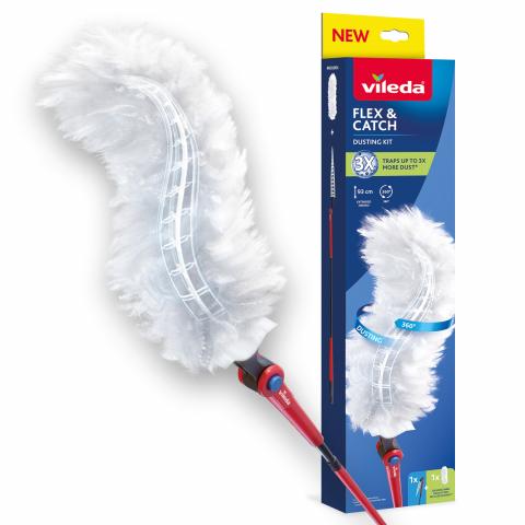 Четка за почистване на прах Vileda Flex & Catch с дълга дръжка, снимка 2 - Четки