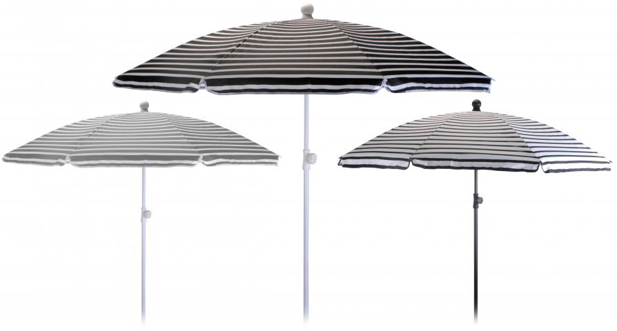 Градински чадър на райета, 3 цвята - Градински чадъри