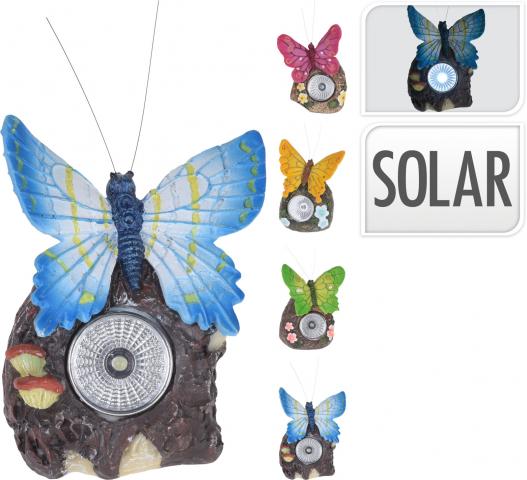 Соларна лампа пеперуди върху камък - Соларни лампи