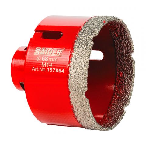 Боркорона Raider Diamond Dry M14 68 мм - Боркорони за керамика, зидария и камък