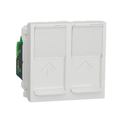 Мех. информ. розетка New Unica, 2X RJ45 - UTP cat.5E, бяла - Ключове и контакти