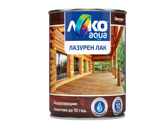 Лазурен лак Лeко Aqua 0.7 л кестен - Акрилатни лазурни лакове