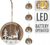 Коледна декорация от дърво, LED микс