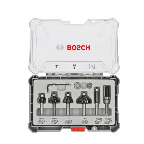 Комплект фрезери за ръбове 6 мм Bosch 6 бр., снимка 2 - Фрезери, зенкери