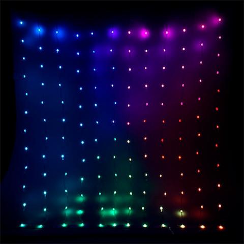 Светлинна завеса LED400 RGB 200x200 см., снимка 5 - Светеща мрежа/завеса