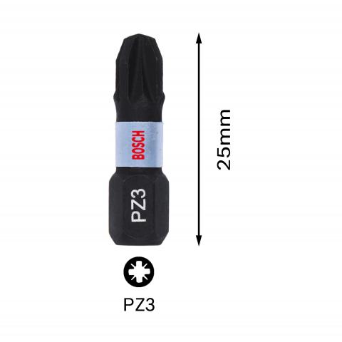 Комплект битове Impact Control PZ3 25 мм Bosch 2 бр, снимка 3 - Битове