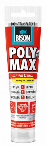 Универсално лепило BISON Poly Max Cristal Express, туба - Монтажни лепила