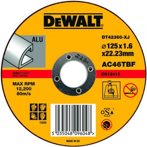 Абразивен диск за рязане алуминий DeWalt 125мм - Дискове за рязане на метал