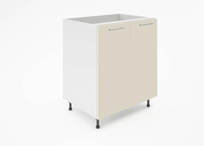 Крафт D6 долен шкаф с две врати (за мивка) 70см, крем гланц - Модулни кухни с онлайн поръчка