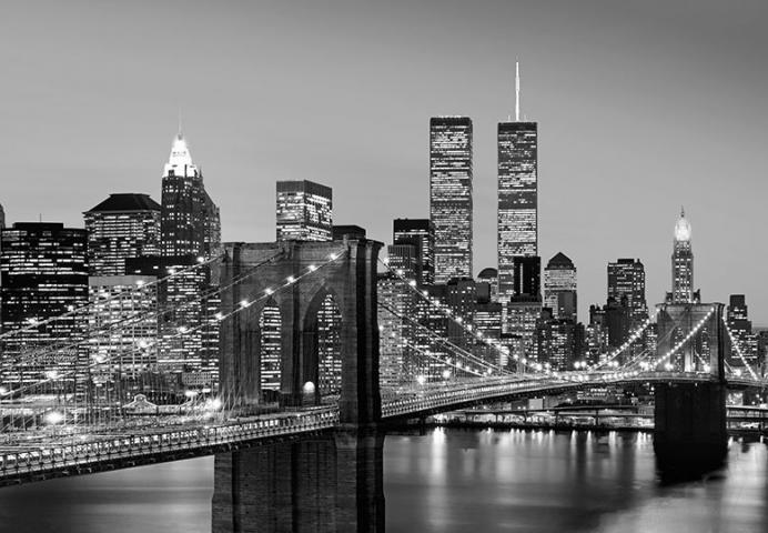 Фототапет Manhattan Skyline at Night 183х254 см - Фототапети