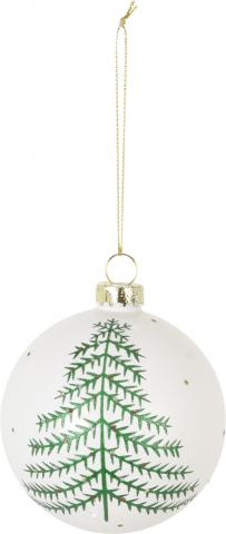 Коледна топка 8см, Кол.дърво/Снежинка, стъклена - Коледа