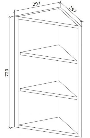 Горен скосен шкаф с врата Modena 30см, снимка 2 - Модулни кухни с онлайн поръчка