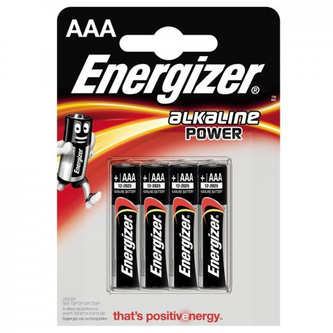 Батерия Energizer Alkaline Power AAA 1.5V 3+1бр. - Батерии