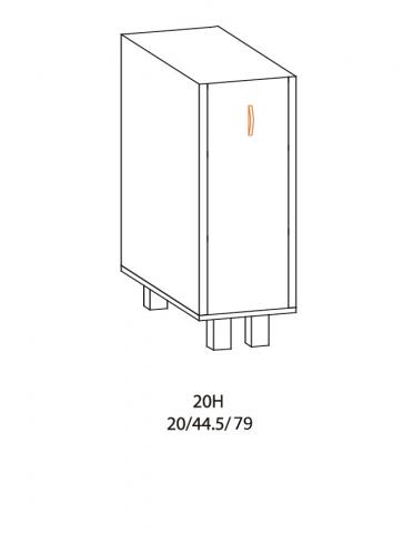 Долен шкаф с бутилиера Паула 20см, без плот, снимка 2 - Модулни кухни с онлайн поръчка