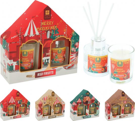 Коледен сет ароматизатор и свещ - Коледни артикули