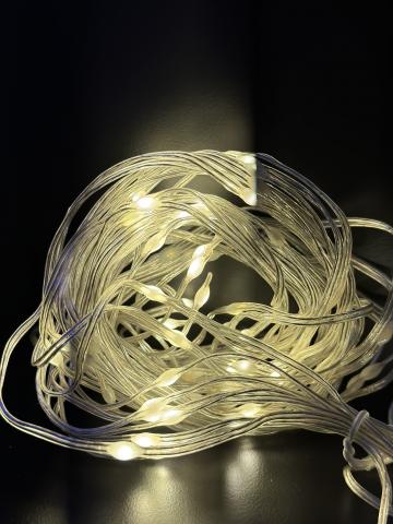 Светеща завеса 100 топло бели LED/sim/ лампички - Светеща верига
