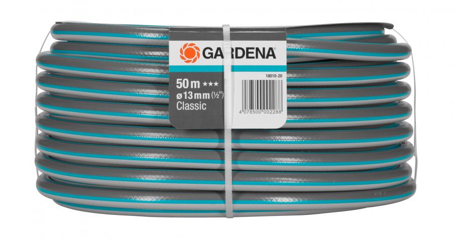 Градински маркуч Classic 1/2" 50 м Gardena, снимка 2 - Маркучи на ролка
