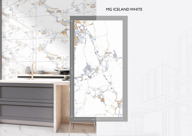 Гранитогрес Iceland White 60x120, снимка 2 - Гранитогрес