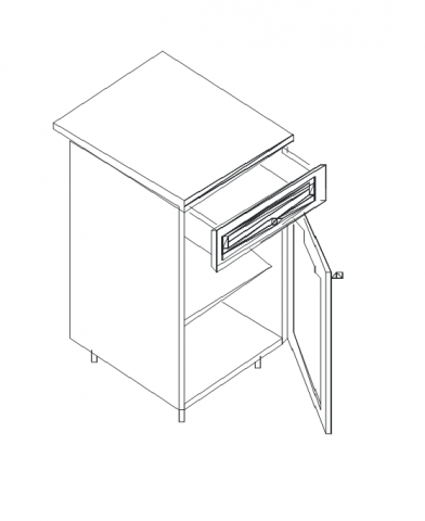 Талпи долен шкаф с врата и чекмедже 40х60х89 - Кухни по проект в магазин