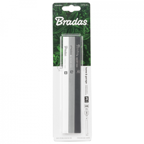 Молив дърводелски Bradas White Line HB 3 бр., снимка 2 - Моливи и креда