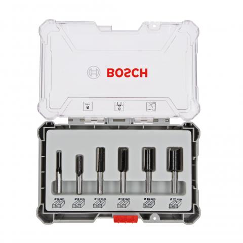 Комплект прави фрезери 8 мм Bosch 6 бр., снимка 2 - Фрезери, зенкери