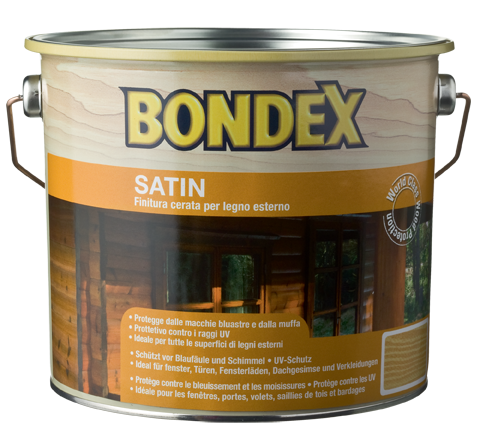 Лазурен лак Bondex Satin 0.75л, бор - Лакове за дърво