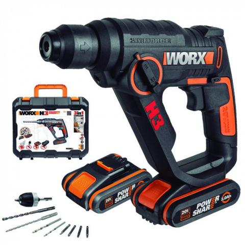 ПЕРФОРАТОР АКУМУЛАТОРЕН WORX WX390.1 2Li - Акумулаторни перфоратори