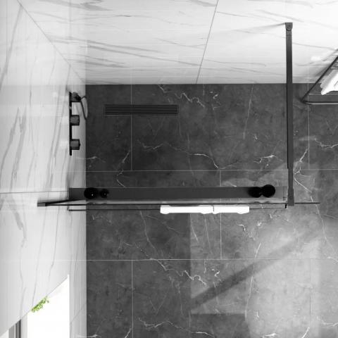 Лавица за параван, черна, снимка 3 - Поставки за кърпи