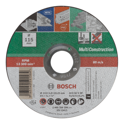 Диск за рязане Multiconstruction Bosch 115 мм - Дискове за други материали