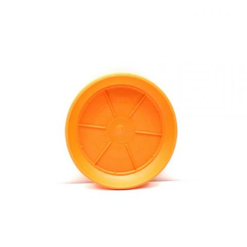 Подложка за саксия Ребра Ф:14см оранжева - Пластмасови подложки