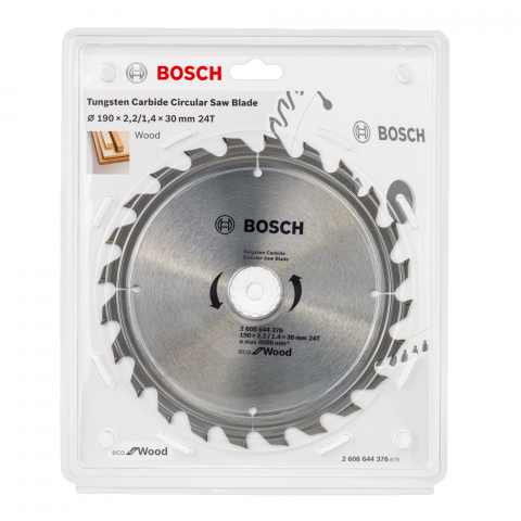 Циркулярен диск ECО WOOD 190x2.2x30 24T Bosch - Циркулярни дискове