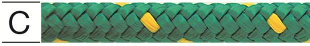 Въже РР-спирала шнур жълто-зелено 8мм - Синтетични въжета
