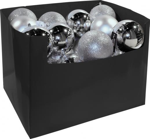 Топка 10 см сребърна 3 дизайна, снимка 2 - Коледни топки