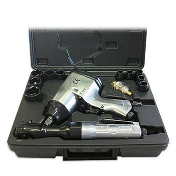 Комплект пневматичен гайковерт тресчотка и вложки 16 части - Пневматични инструменти
