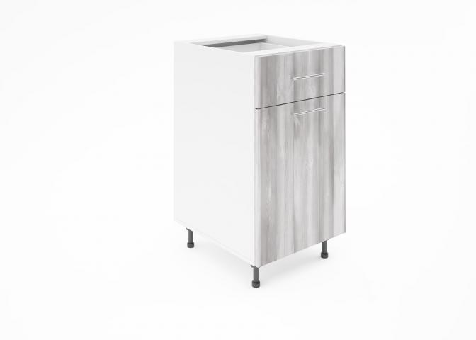 Крафт D2 долен шкаф с една врата и чекмедже 45см, дъб пикардия - Модулни кухни с онлайн поръчка