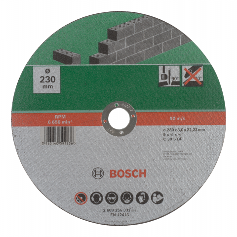 Диск за рязане на камък Bosch 230 мм - Дискове за други материали