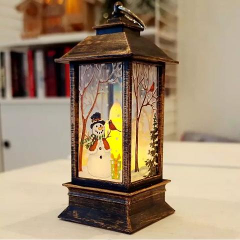 Фенер с фигурка и LED свещ 13 см, снимка 2 - Светещи фигури