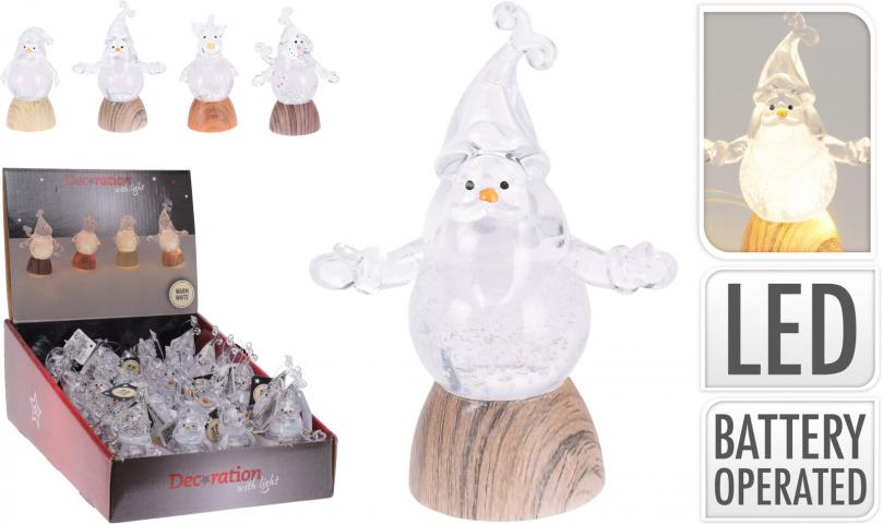 Коледна фигурка 8см, LED, микс - Коледни фигури