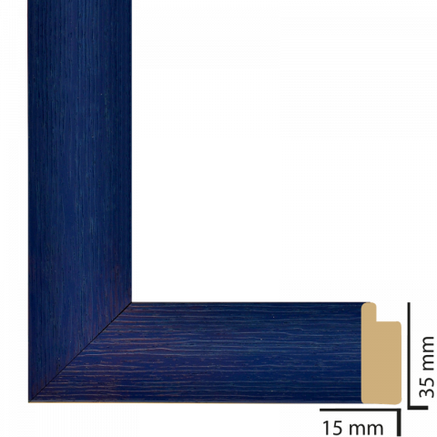 Рамка с паспарту дърво 40х50 см синьо - Картини и рамки
