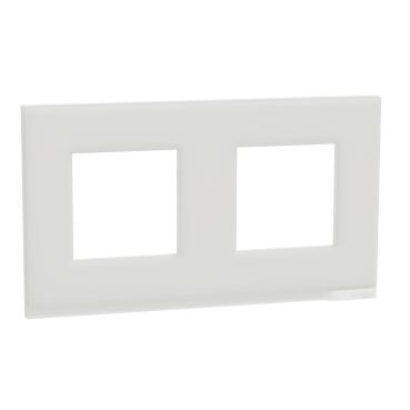 Декор. рамка Unica Pure 2X, хоризонтална, кристално бяло - Ключове и контакти