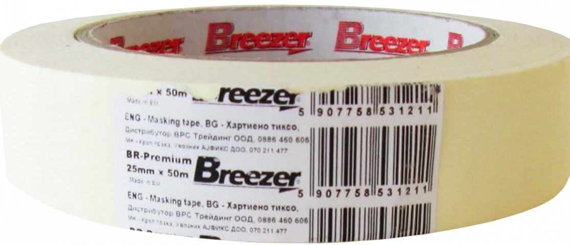 Лента за боядисване BREEZER 60° 25мм/50м - Хартиени ленти