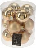 Коледни топки-сет 12х6см,
златни -  мат и гланц, 
стъклени
