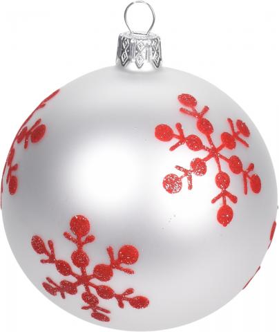 Коледна топка Ф80мм, снежинка, снимка 5 - Коледа