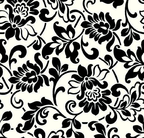 Фолио цветя черно-бели 45х200 см - Фолиа на ролка