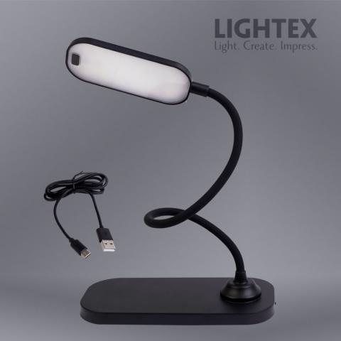 LED работна лампа SIGMA DC 5V 3W 3000K-6500K 200lm 1200mah Li-ion управление с жест IP20 черна - Лампи за бюро