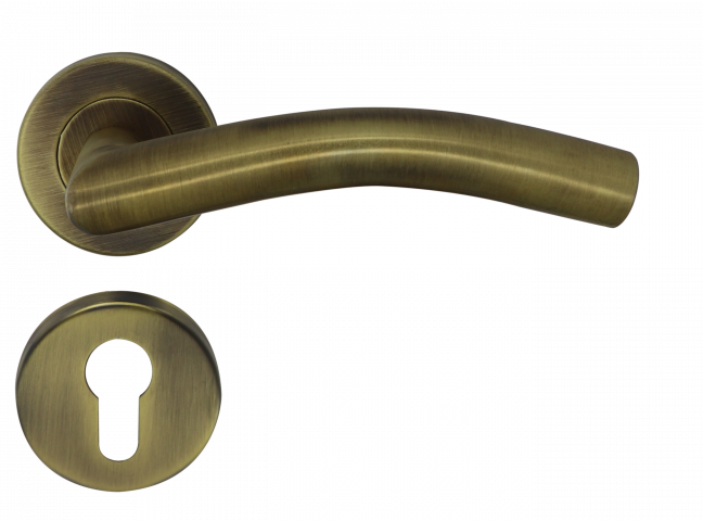 Дръжка Condi с кръгла розетка м.101Е секр. ключ античен месинг - Дръжки