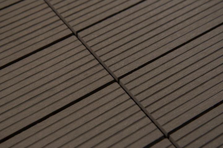 Декинг плочка WPC 30х30cm Тегло 1.60kg Цвят Кафе, снимка 2 - Дървени плочки