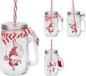 Коледен буркан за коктейли 450 мл