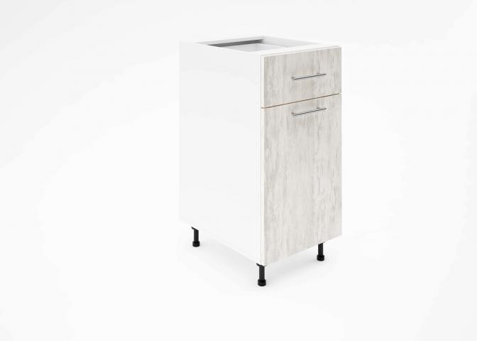 Крафт D2 долен шкаф с една врата и чекмедже 40см, светло дърво - Модулни кухни с онлайн поръчка